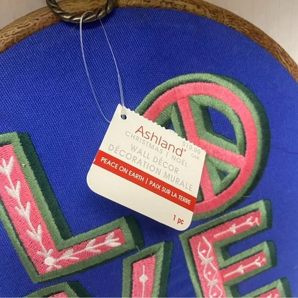 Blue Embroidered LOVE Wall Art - Picture 3 of 3